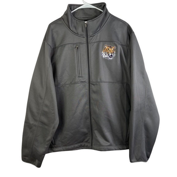 NWT GS Genuine Tiger Face Men Jacket Gray Zipper Sz XL - Picture 1 of 15
